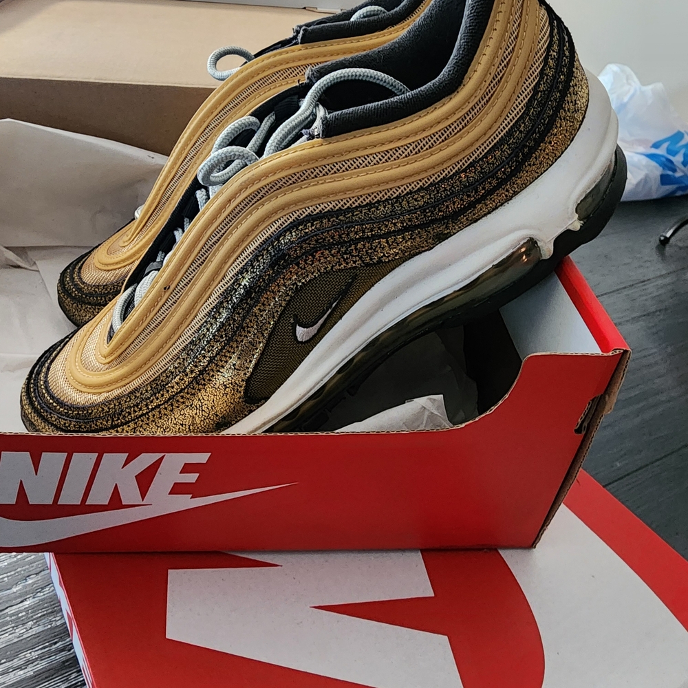 Nike Air Max 97 Gold and Black Sneakers